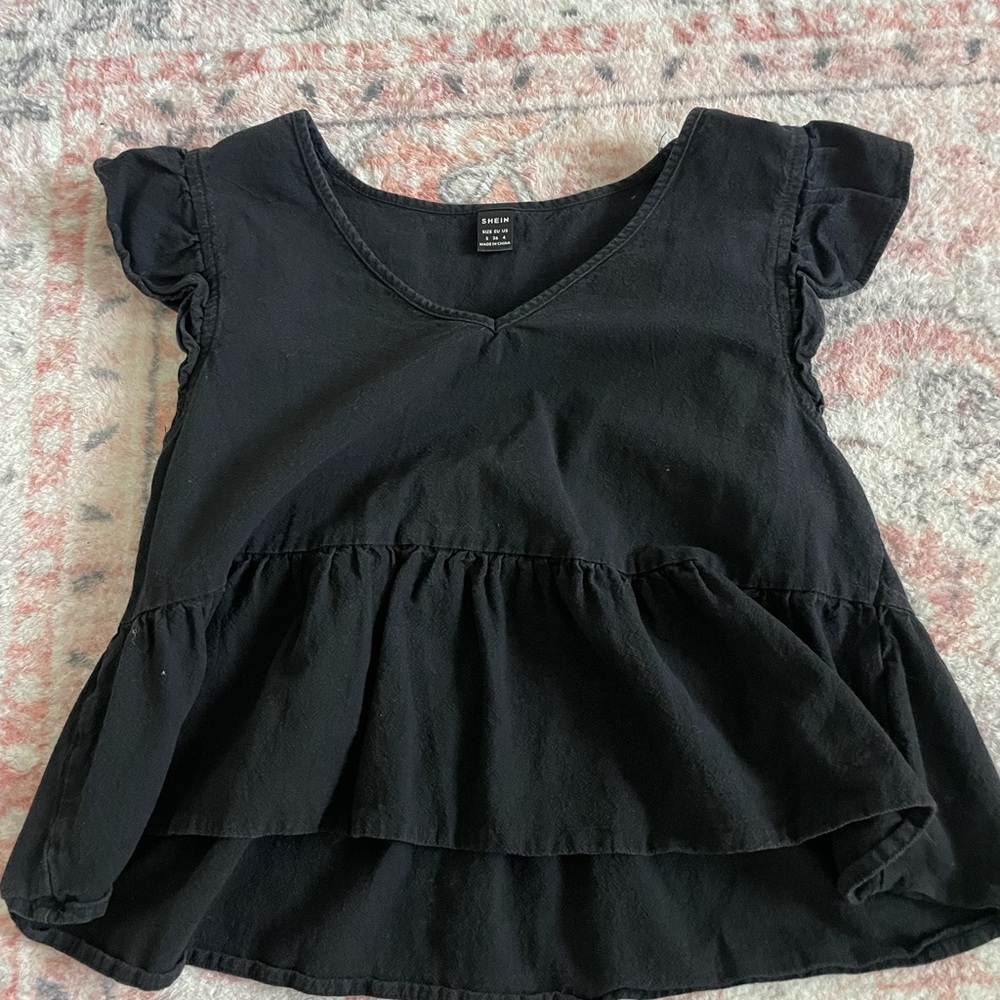 OshKosh B'gosh Black Ruffled Blouse